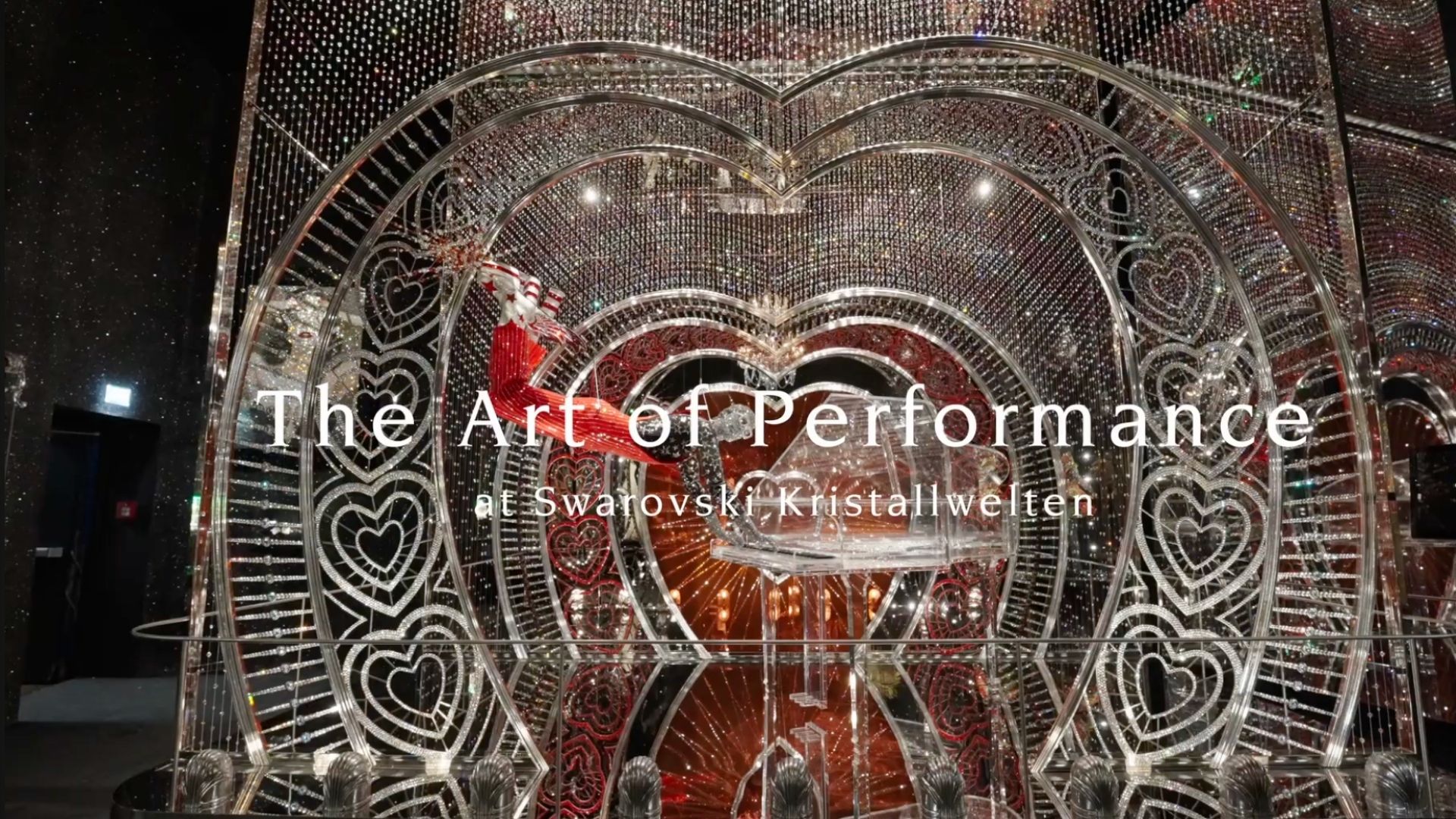 Crystal heart installation at Swarovski Kristallwelten featured in the Art of Performance production.